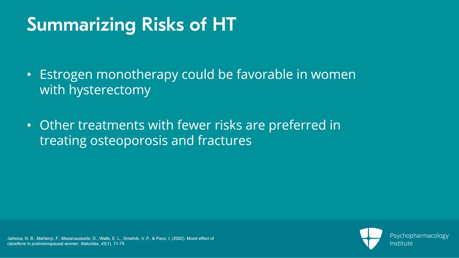 Estrogen and the Risk of Blood Clots with Menopausal Hormone Therapy