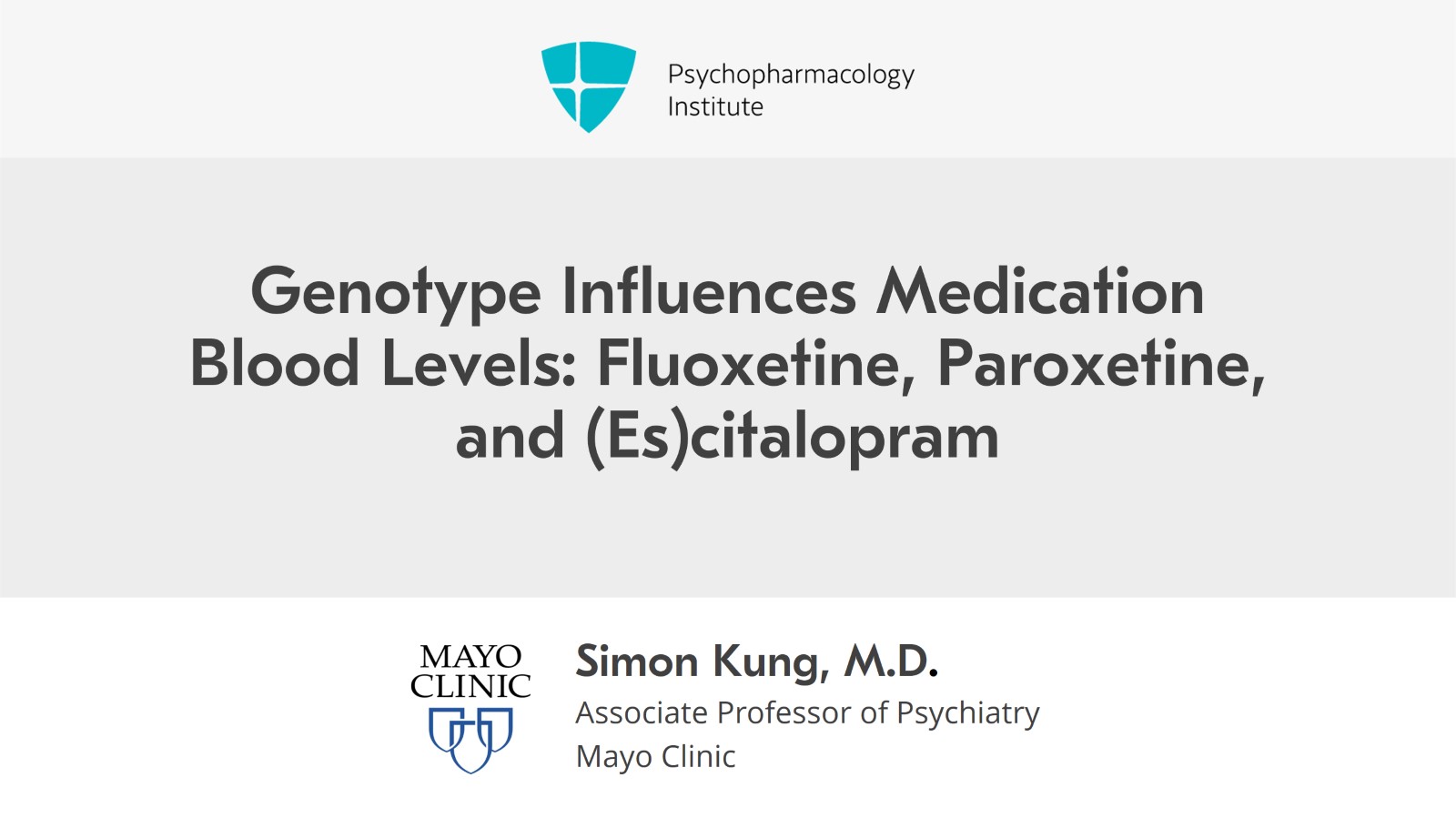 Genotype Influences Medication Blood Levels: Fluoxetine, Paroxetine, and (Es)citalopram Slide 1 of 6