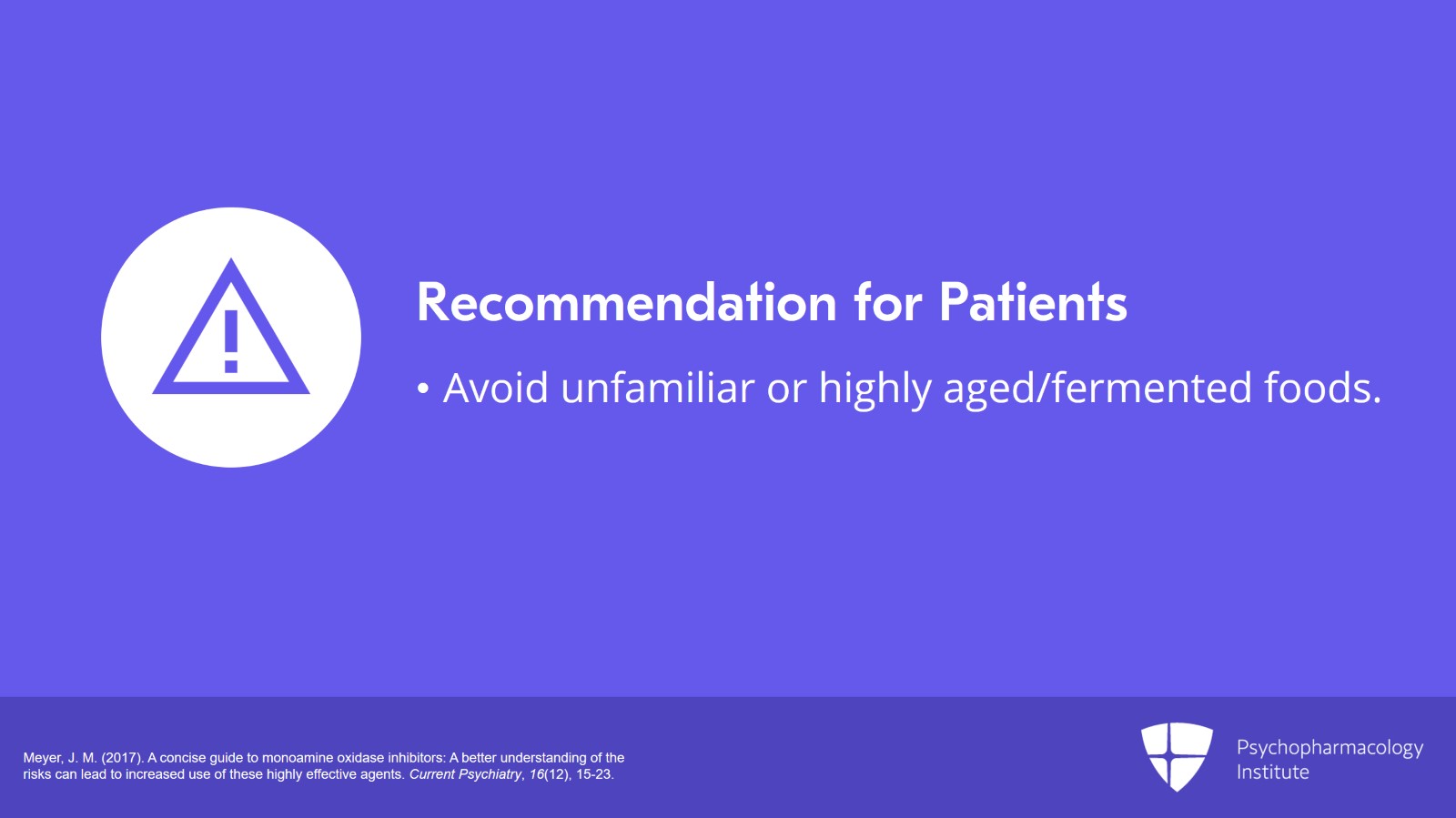 Dietary Restriction: What to Tell Patients About Tyramine Slide 9 of 13
