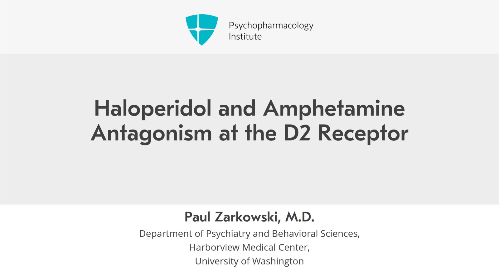 Haloperidol and Amphetamine Antagonism at the D2 Receptor Slide 1 of 8