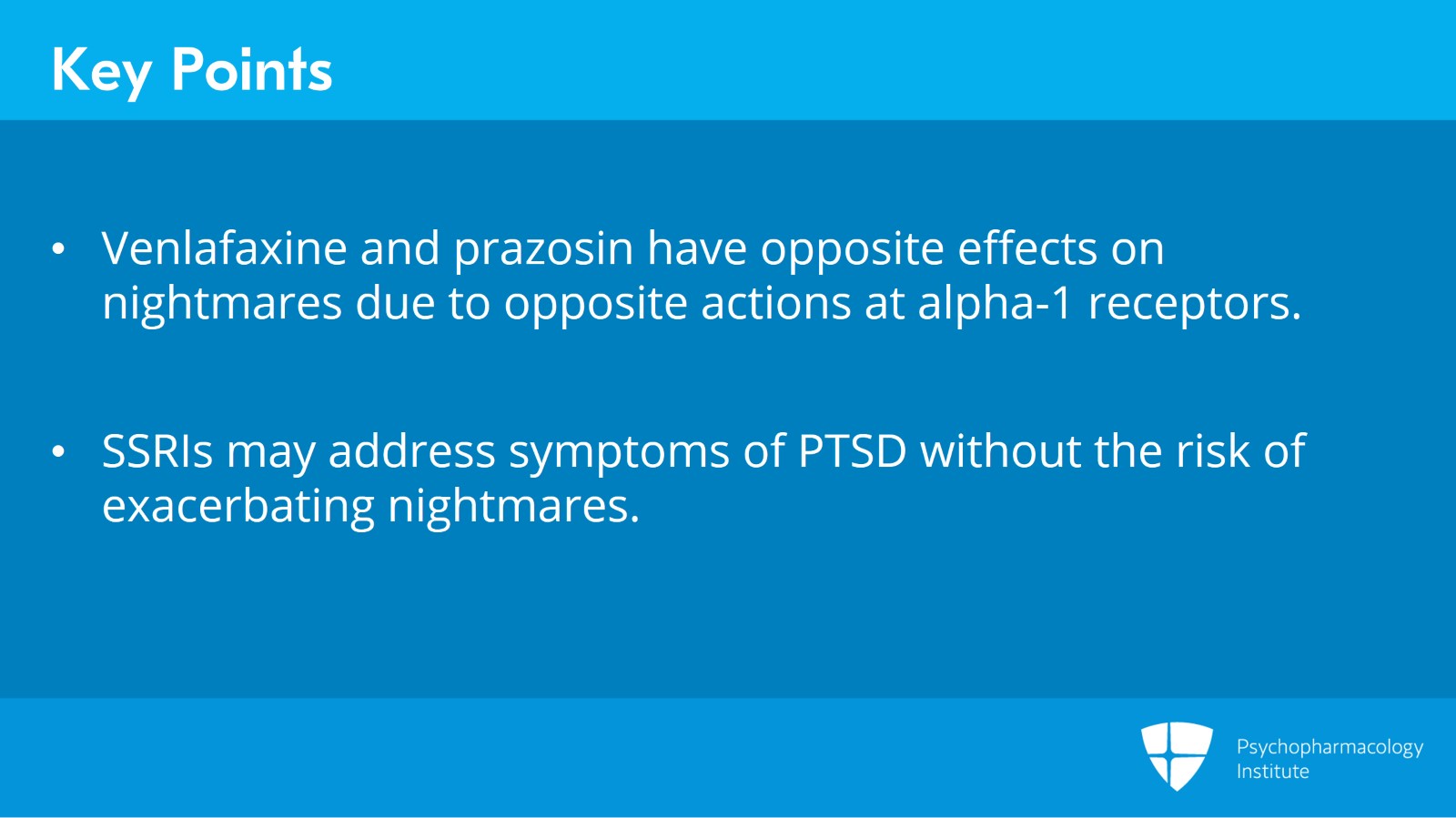 Venlafaxine Nightmares and Prazosin: Alpha Adrenoceptors Slide 7 of 9