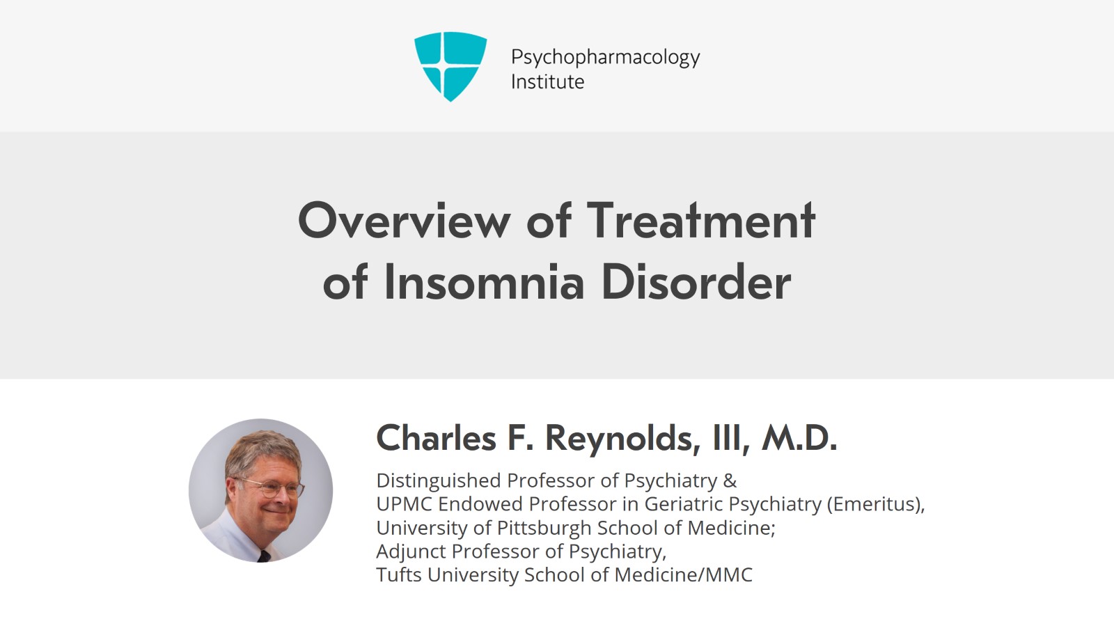 Overview of Treatment of Insomnia Disorder Slide 1 of 6