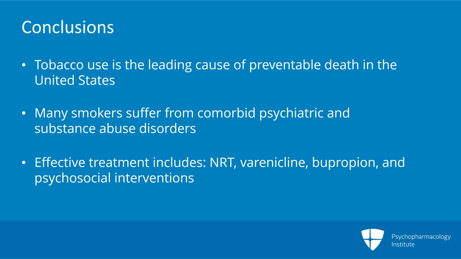 Conclusions and Solving the Smoking Cessation Case Slide 2 of 8
