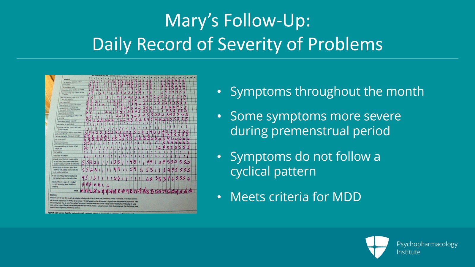 Case Vignette Discussion: Diagnosing and Treating Mary C. Slide 4 of 10