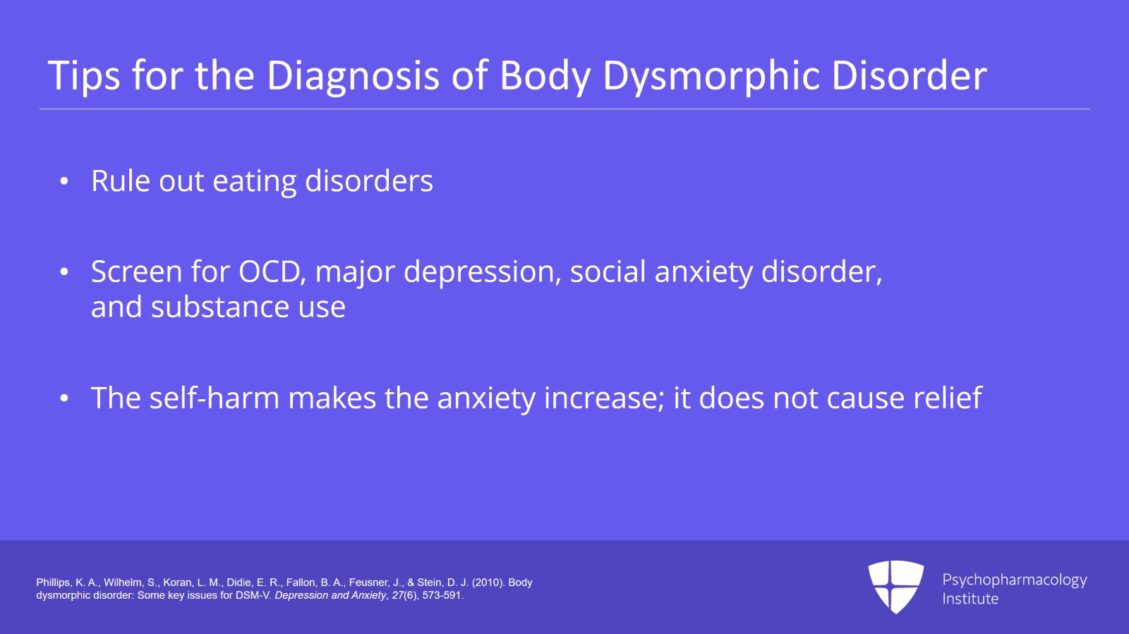 Body Dysmorphic Disorder: DSM-5 Criteria and Clinical Features Slide 12 of 17