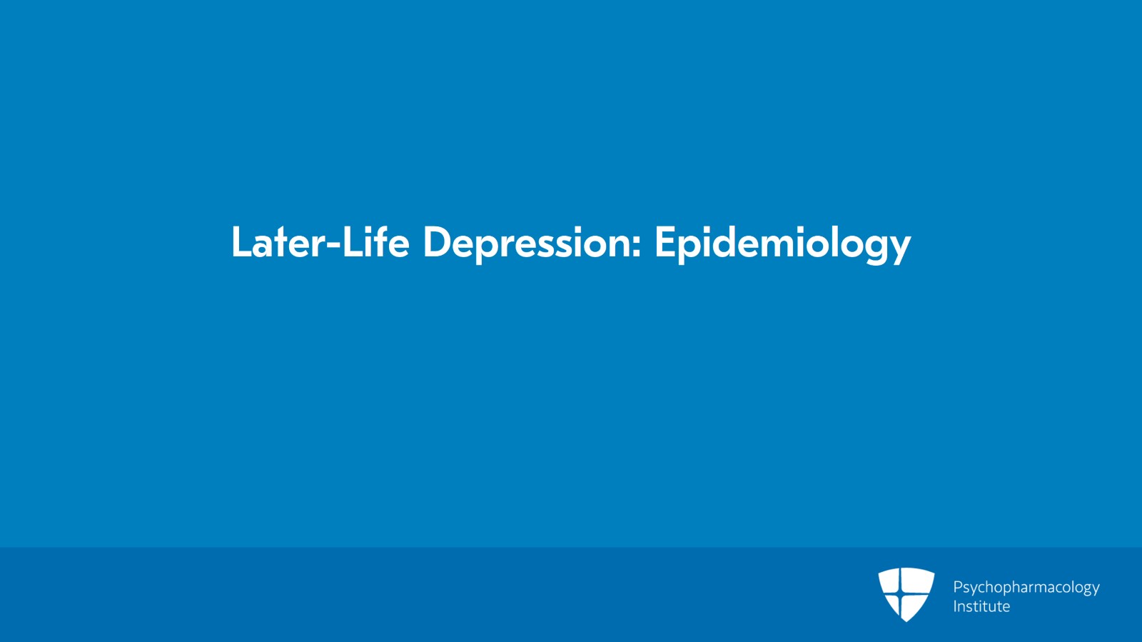 Later-Life Depression: Epidemiology Slide 2 of 10