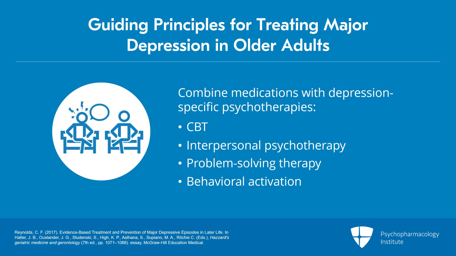 Algorithm for Later-Life Depression Treatment: Antidepressants and Psychotherapy Slide 6 of 16
