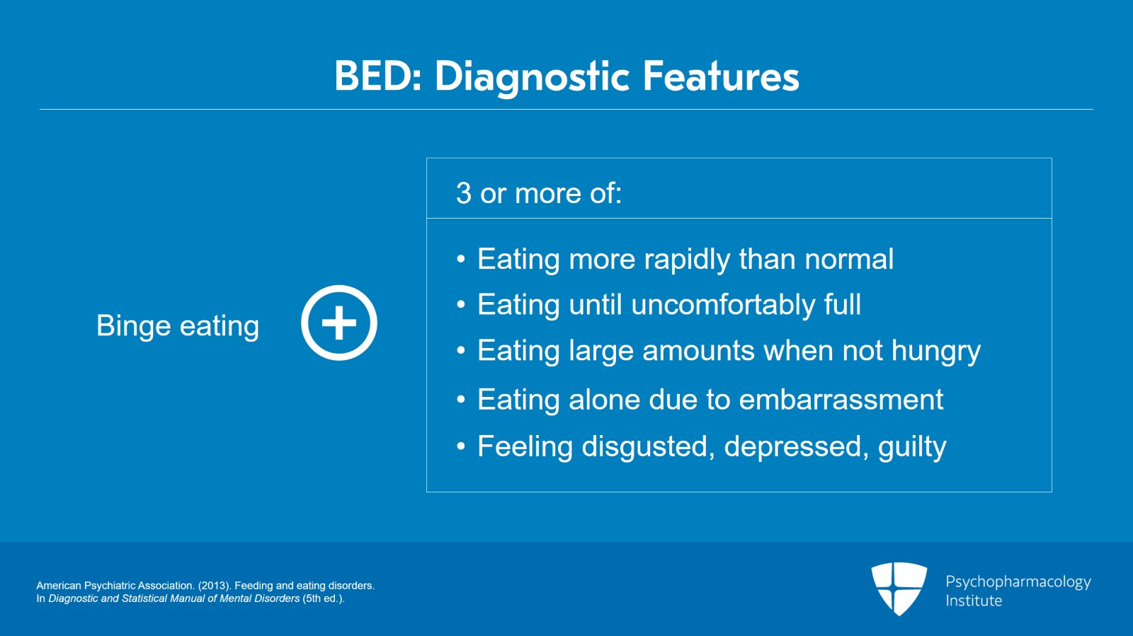 Binge Eating Disorder (BED): Diagnosis and Treatment Overview Slide 2 of 9