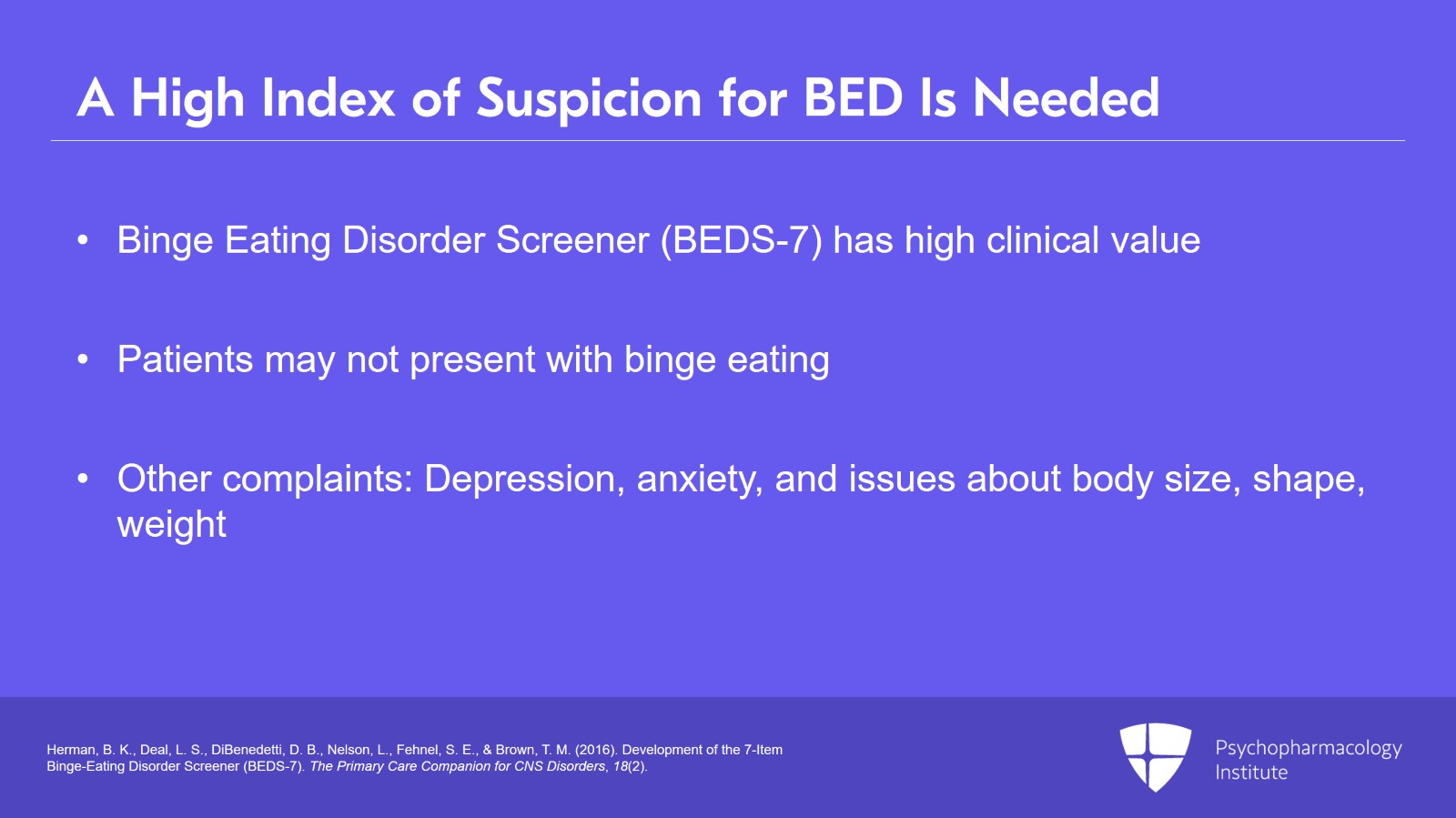 Binge Eating Disorder (BED): Diagnosis and Treatment Overview Slide 4 of 9