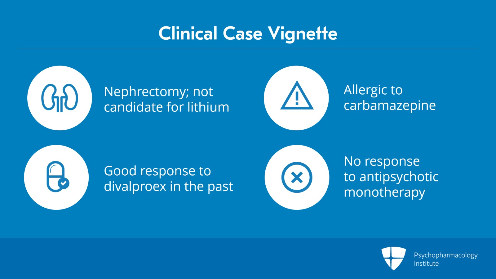 Clinical Case Vignette: Approach to Our Patient With Bipolar Disorder, Nephrectomy, and Abnormal ALT/AST Slide 2 of 18