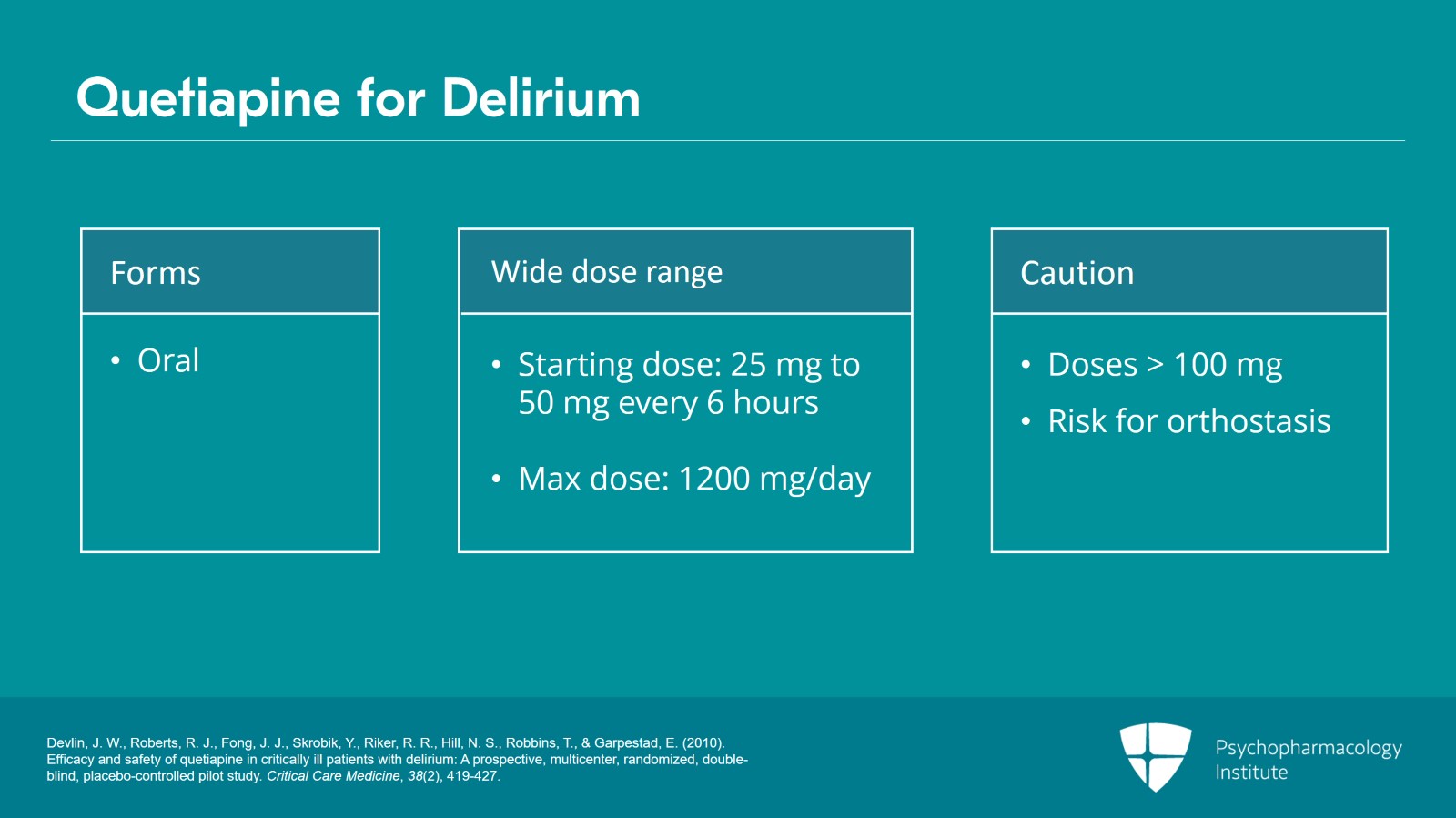 Haloperidol, Chlorpromazine, and Atypical Antipsychotics for Managing Delirium Slide 18 of 26