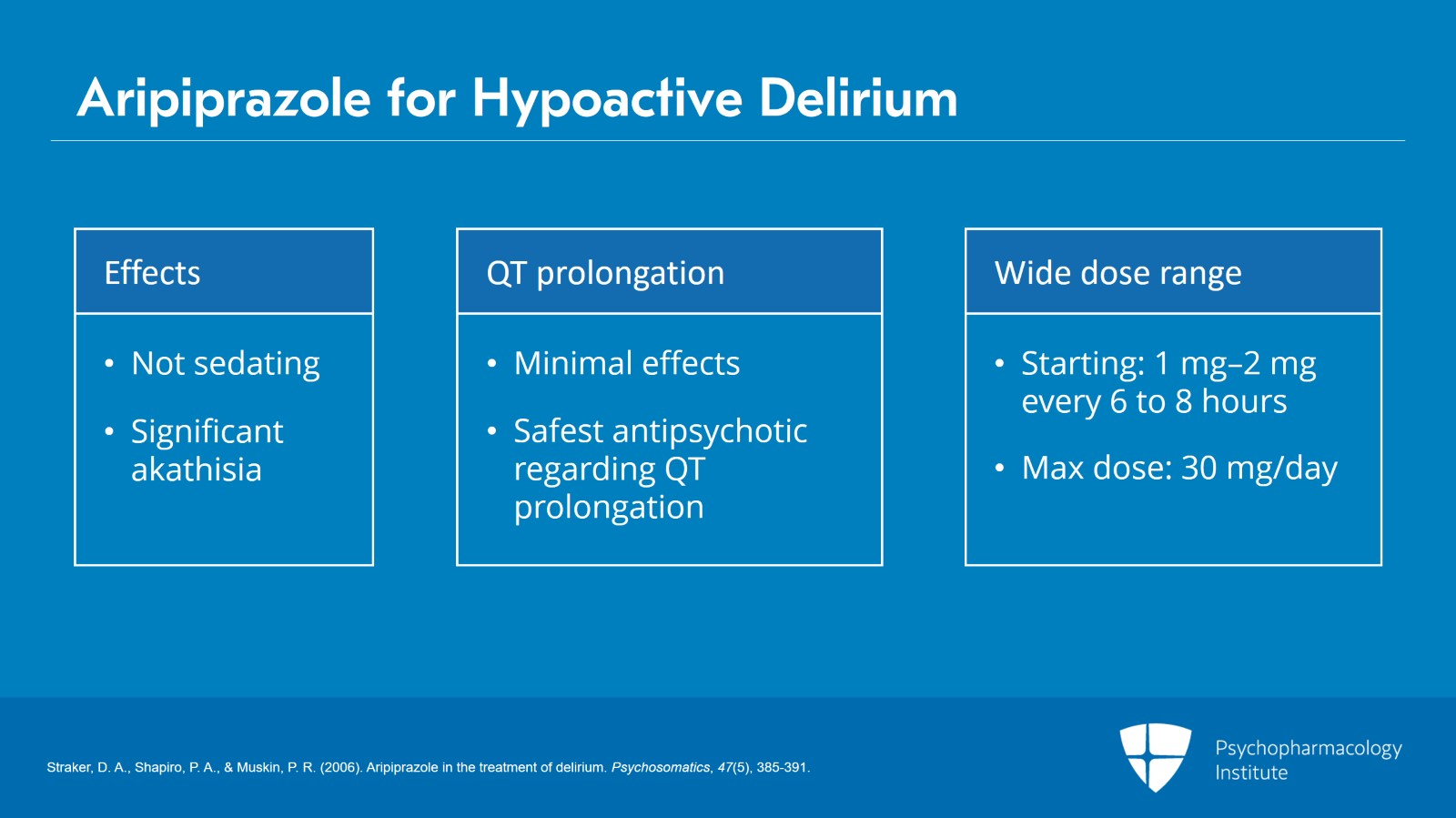 Haloperidol, Chlorpromazine, and Atypical Antipsychotics for Managing Delirium Slide 21 of 26