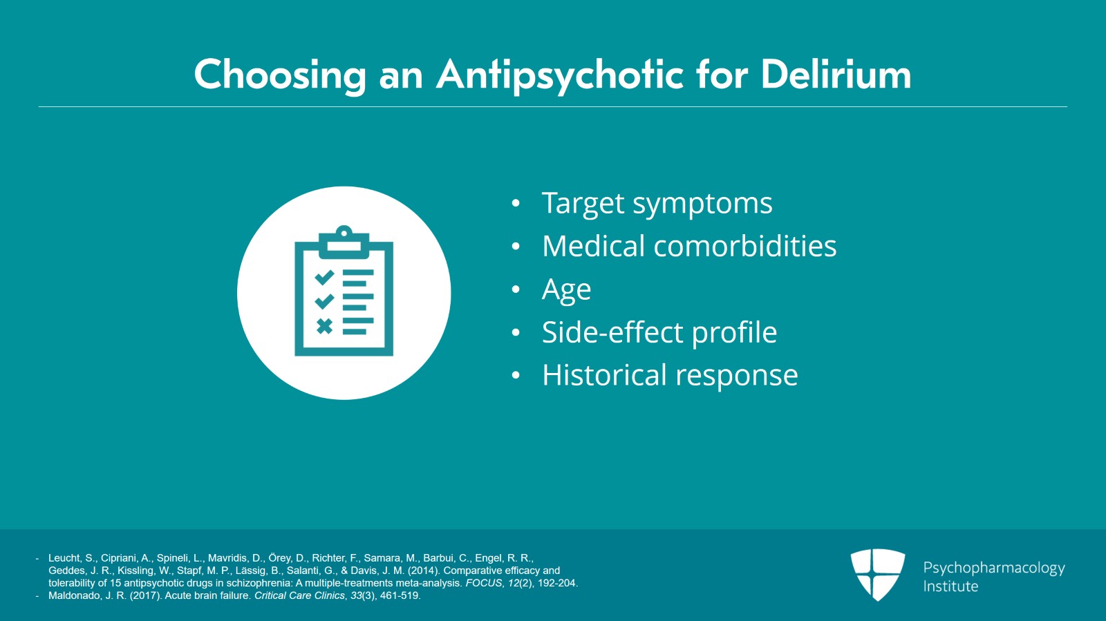 Haloperidol, Chlorpromazine, and Atypical Antipsychotics for Managing Delirium Slide 23 of 26