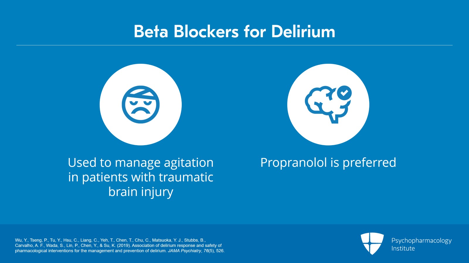 Beta Blockers, Benzodiazepines, Acetylcholinesterase Inhibitors, and Stimulants for Delirium Slide 2 of 10