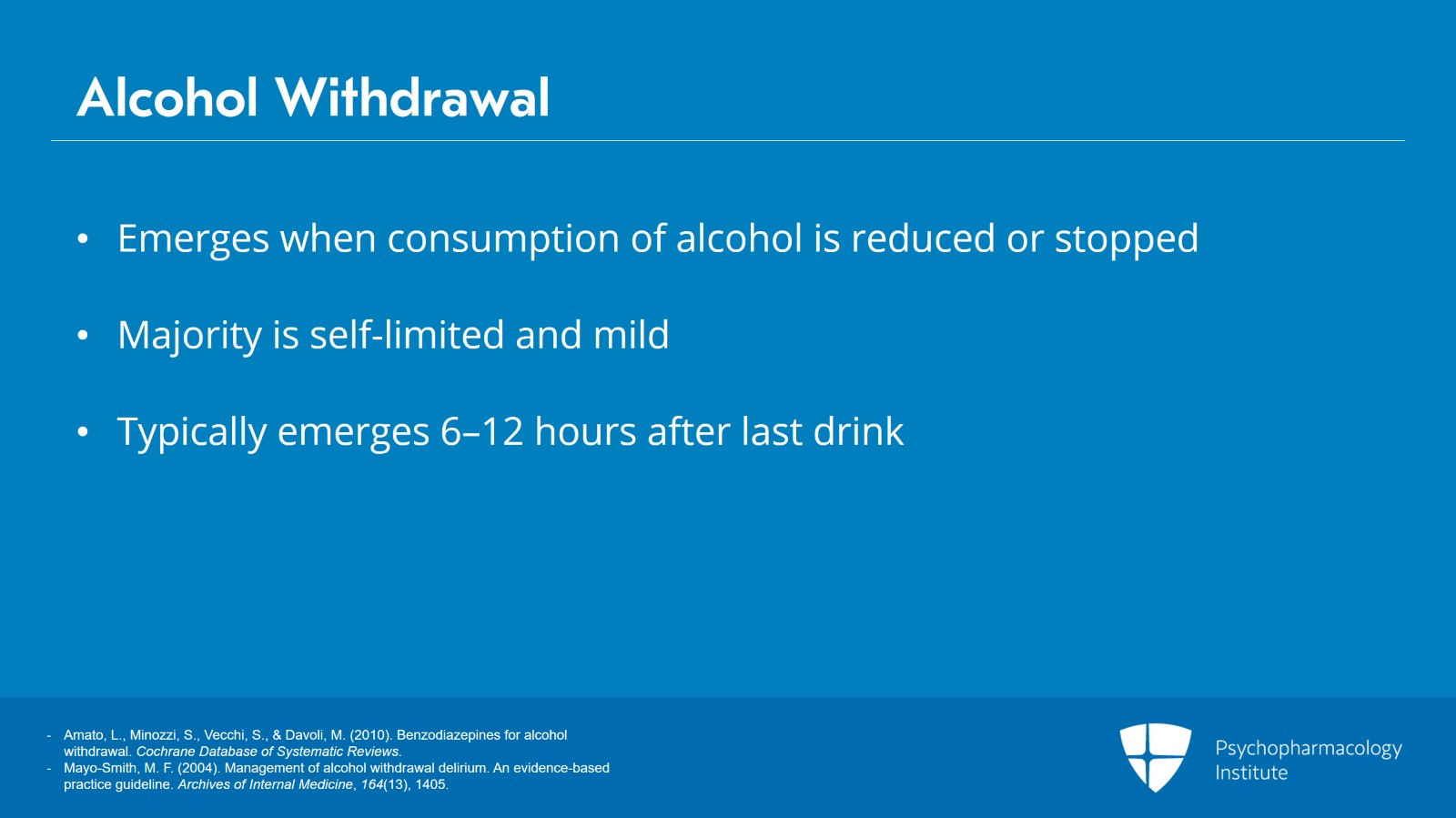 Consequences of Alcohol Use Disorder: Withdrawal Slide 2 of 17