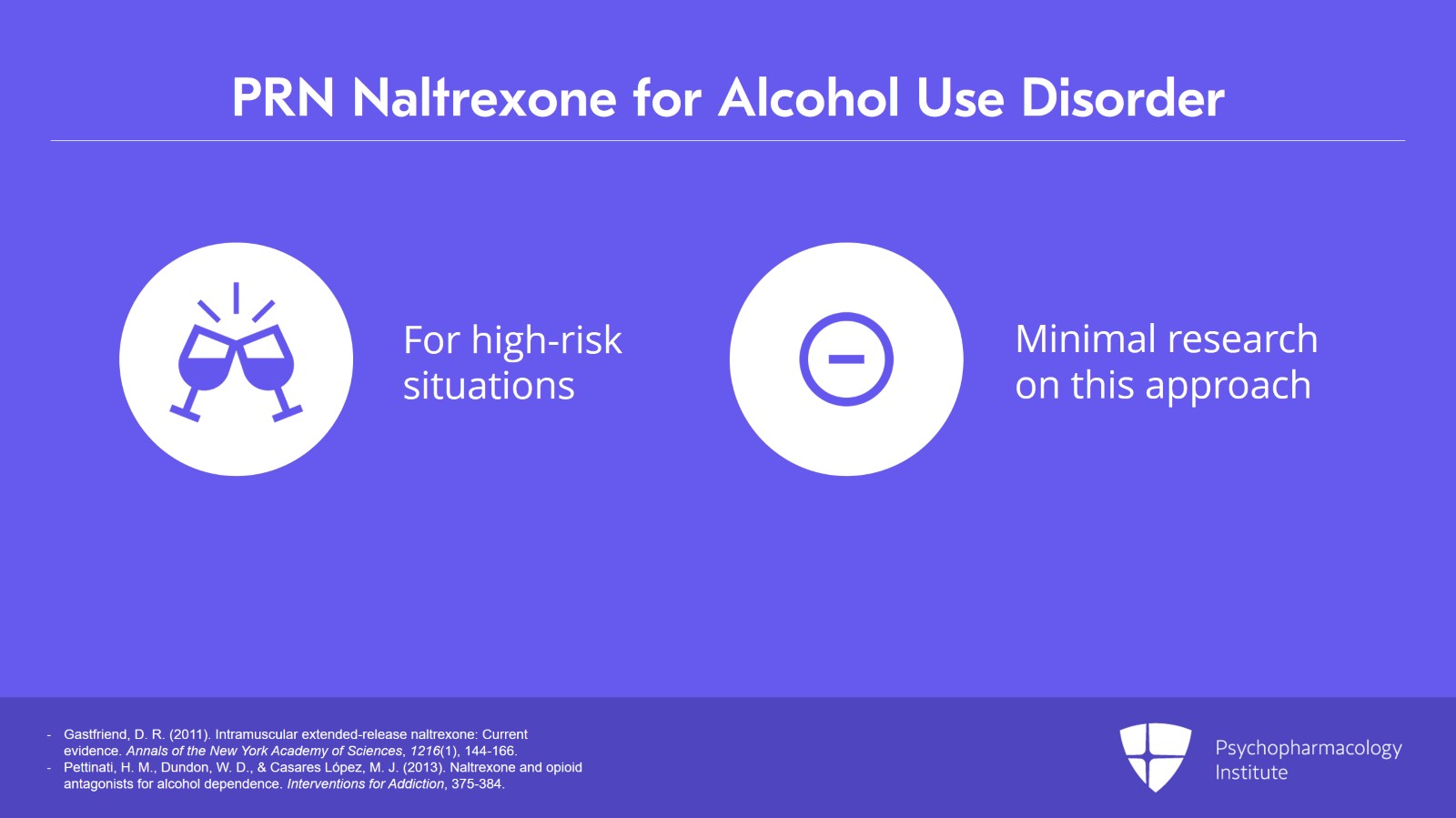 Pharmacology in Alcohol Use Disorder: Naltrexone, Acamprosate, and Disulfiram Slide 13 of 25