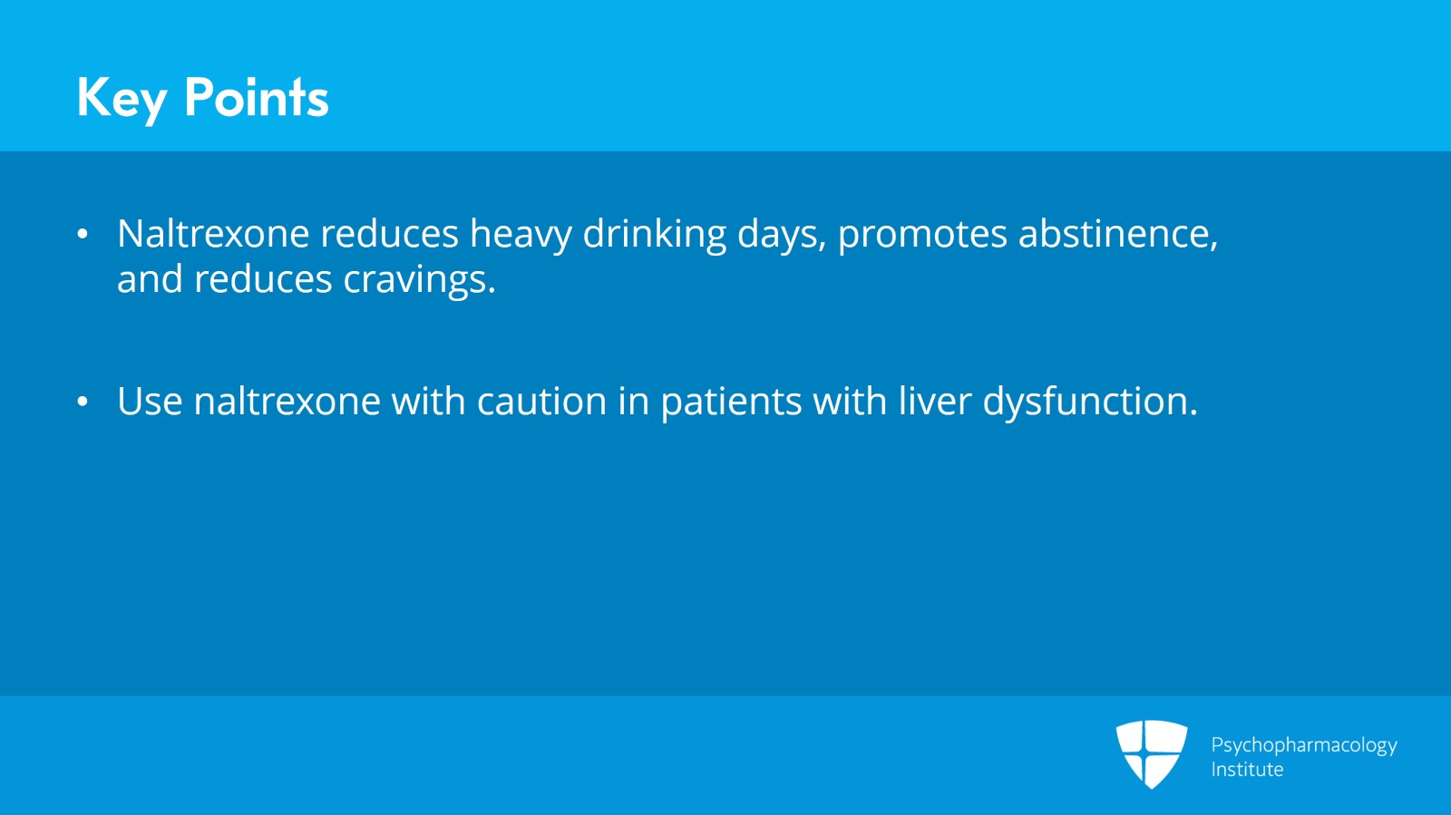 Pharmacology in Alcohol Use Disorder: Naltrexone, Acamprosate, and Disulfiram Slide 23 of 25