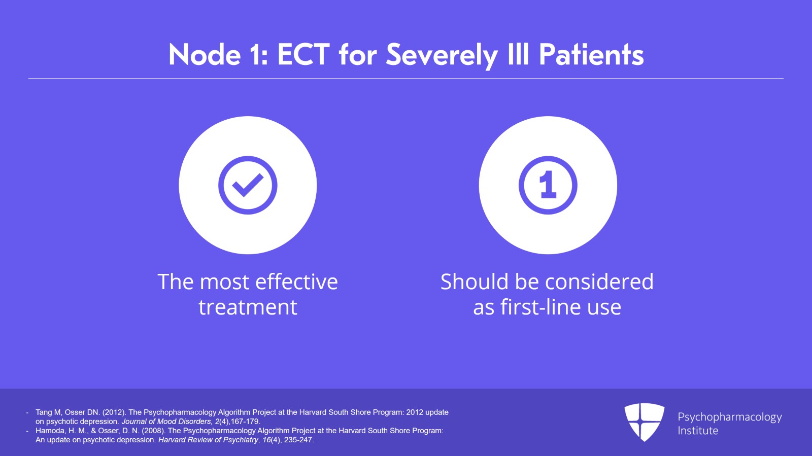 Node 1: ECT for Severely Ill Patients Slide 3 of 12