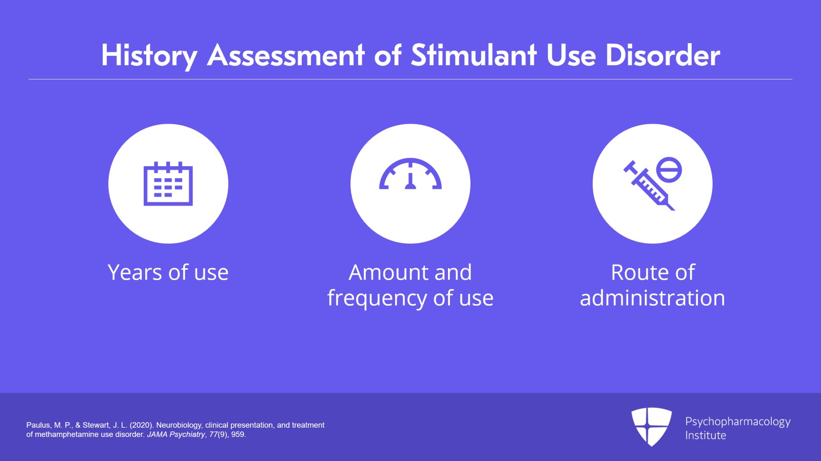 Stimulants Use: Course, Assessment, and Diagnosis Slide 3 of 19