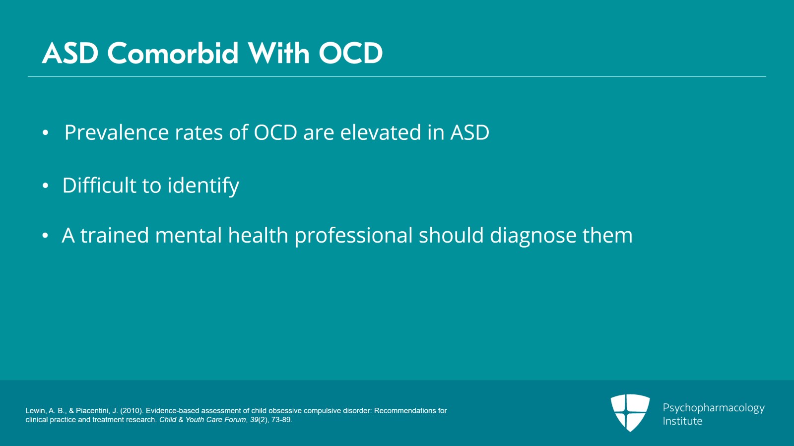 Pediatric OCD Comorbidity With Depression, Anxiety Disorders, and ASD Slide 10 of 15