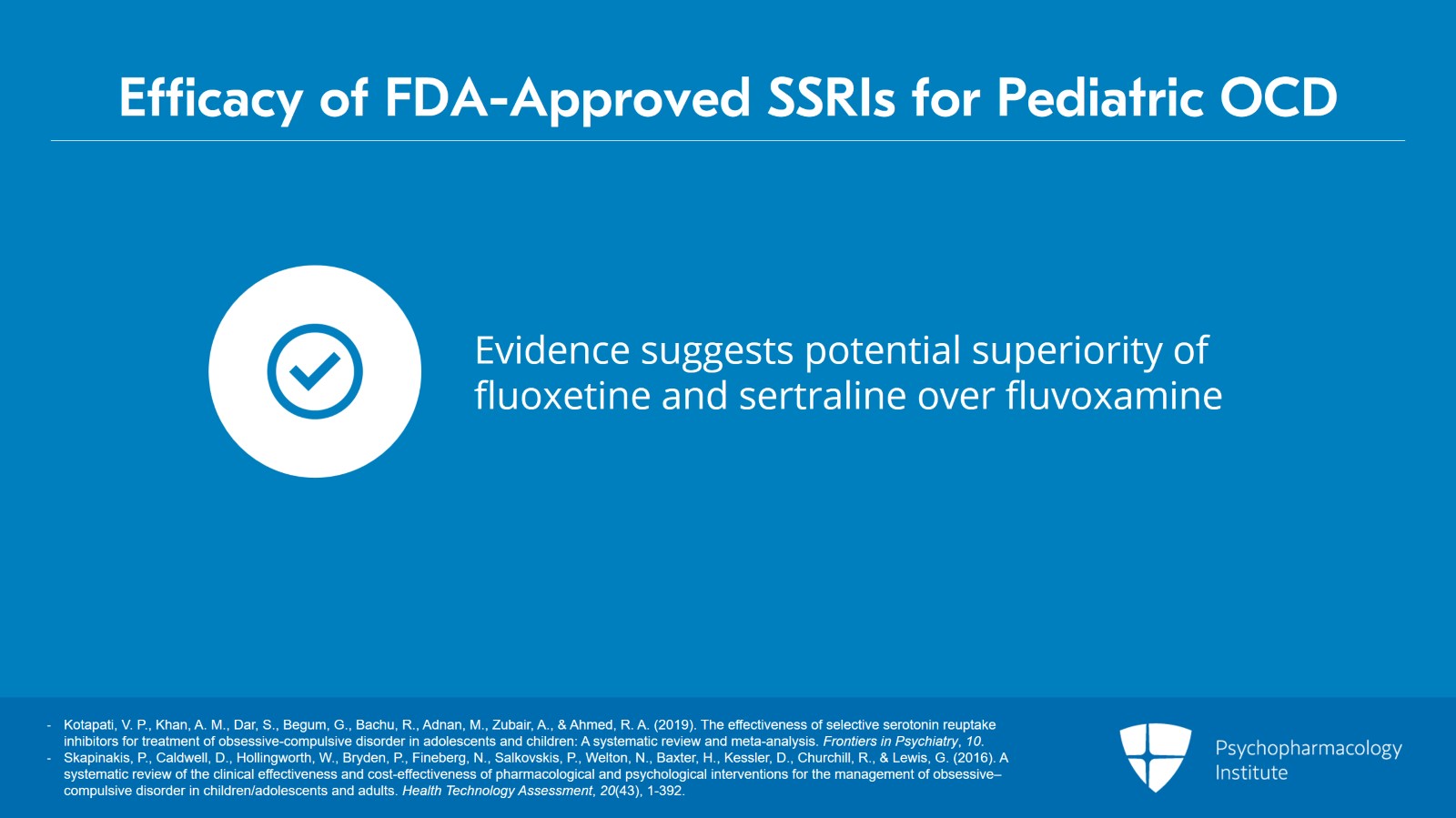 Guidelines for the Management of Pediatric OCD Slide 18 of 22