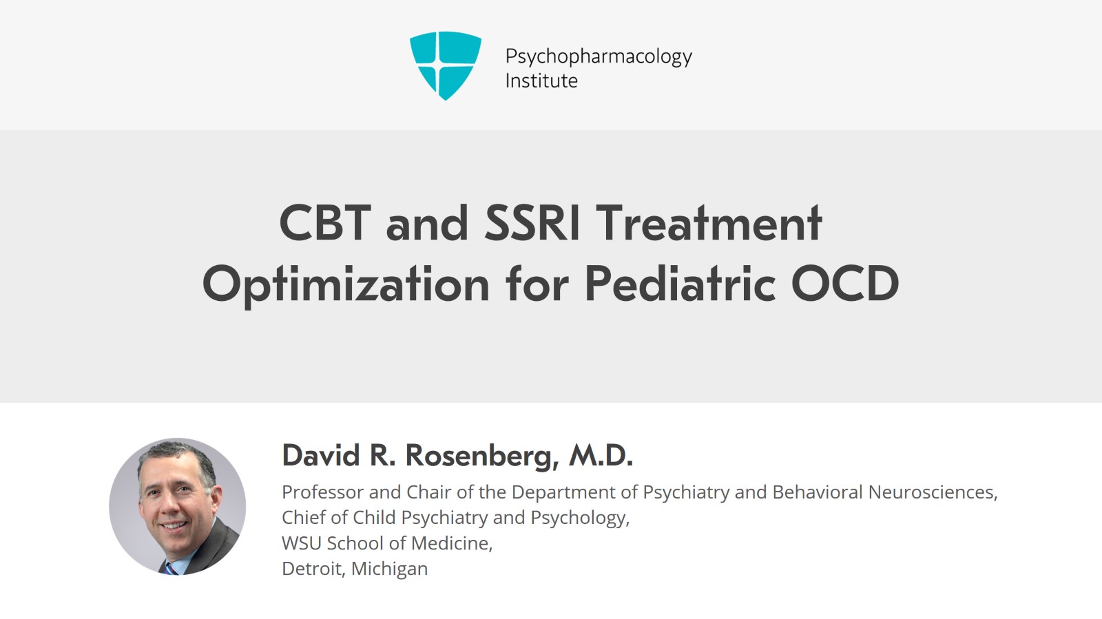 CBT and SSRI Treatment Optimization for Pediatric OCD Slide 1 of 12