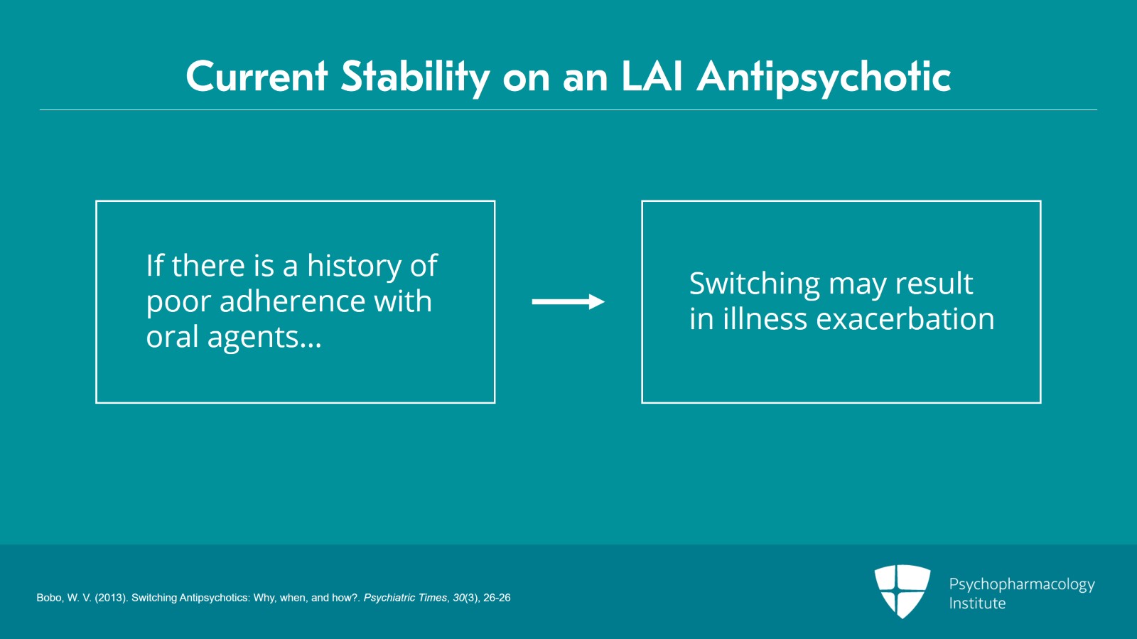 Relative Contraindications to Antipsychotic Switching Slide 4 of 9