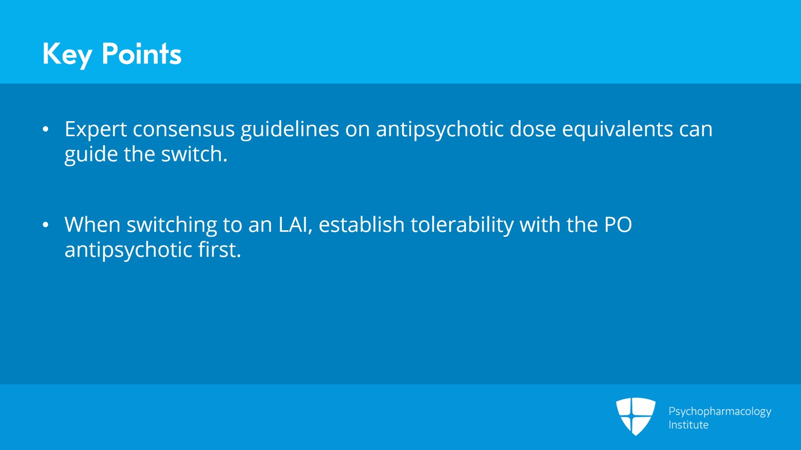 Types of Antipsychotic Switching: Between PO Agents and From PO to LAI Slide 20 of 22