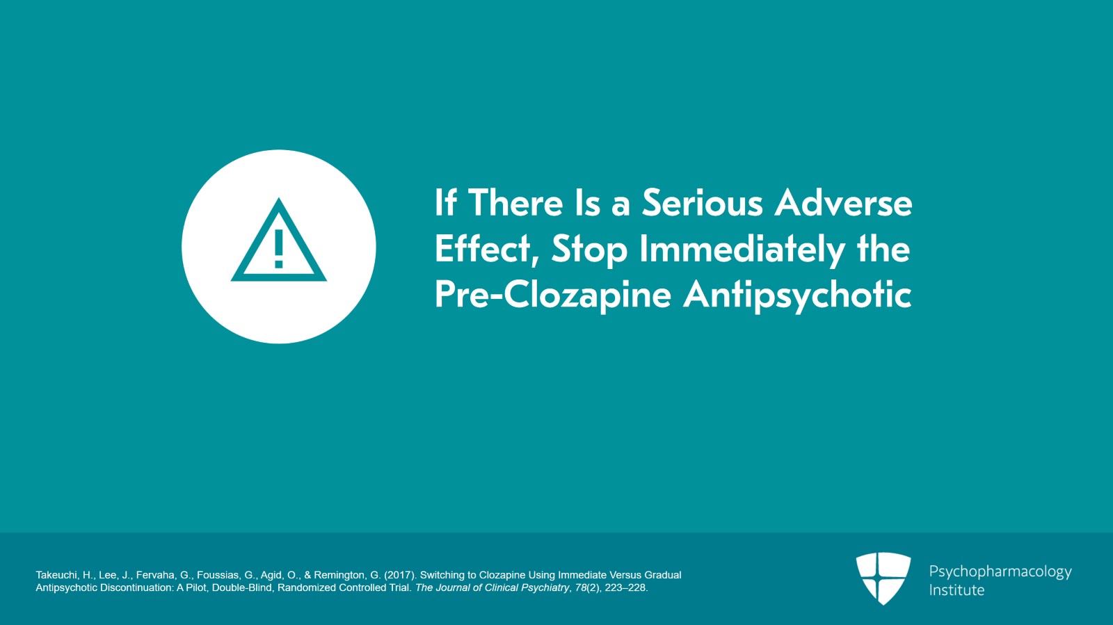Important Considerations for Switching to Clozapine Slide 18 of 24