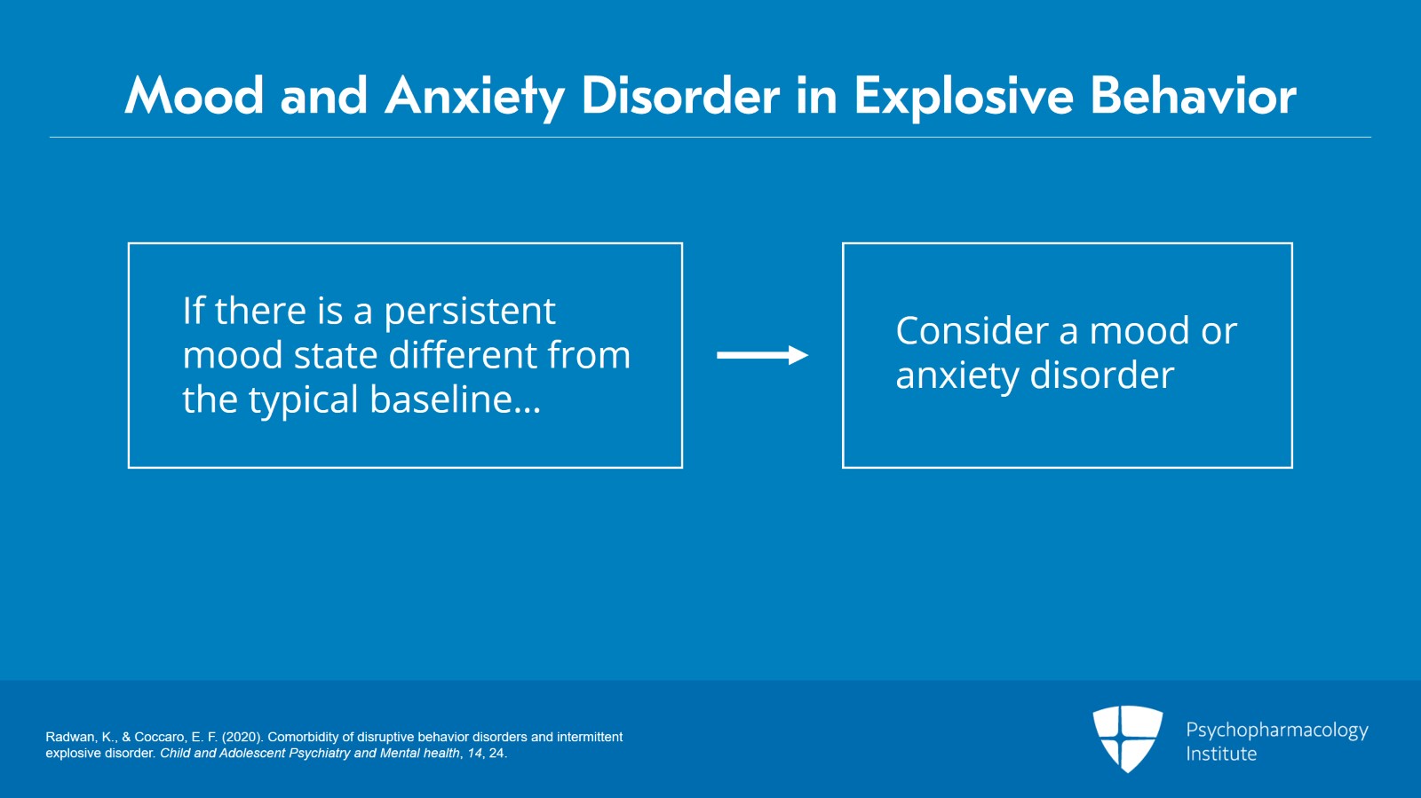Differential Diagnosis of Explosive Behavior: Mood and Anxiety Disorders and Disruptive Behavior Disorders Slide 5 of 12
