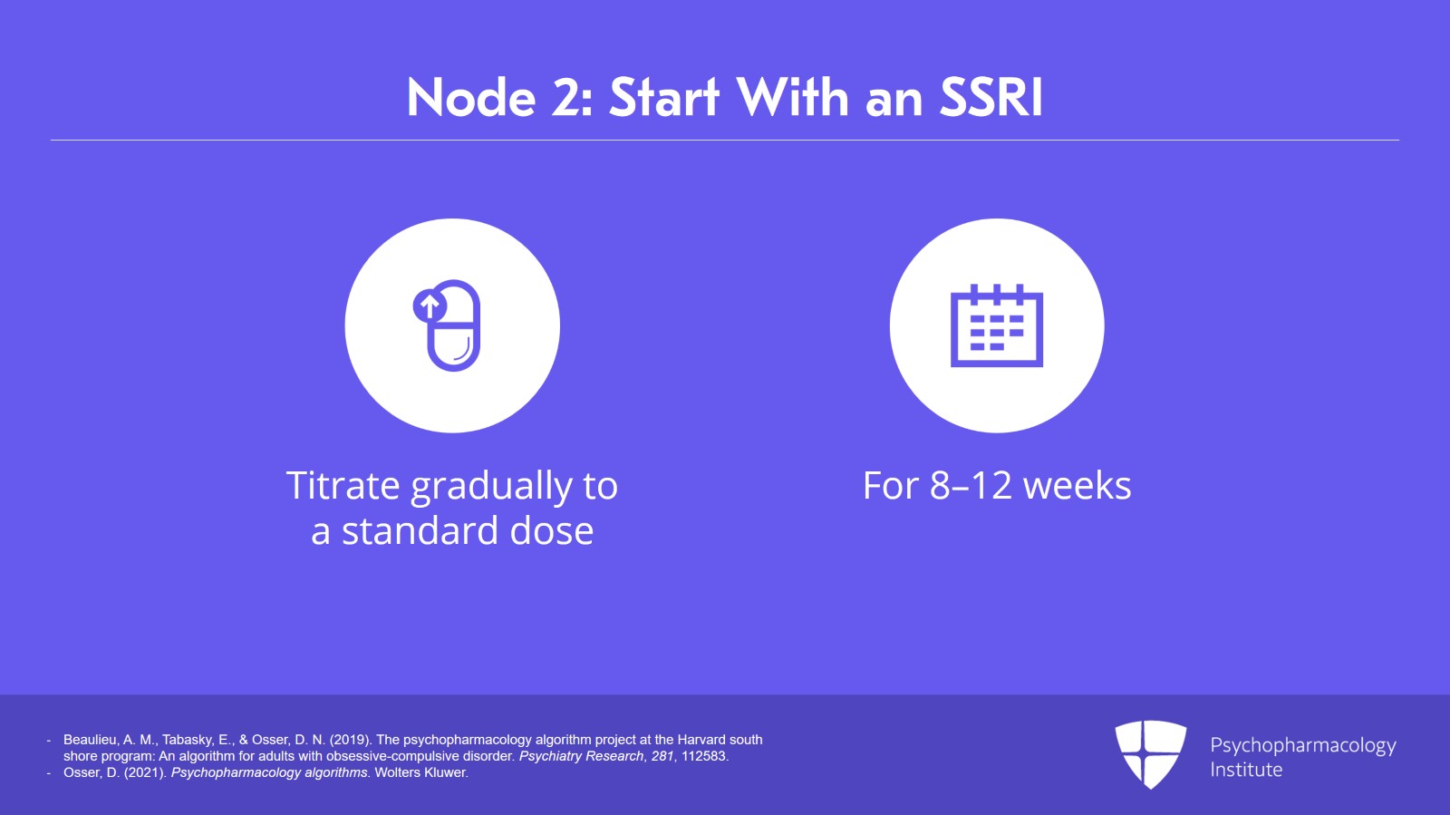Node 2: First-Line Treatment: SSRIs Slide 3 of 17