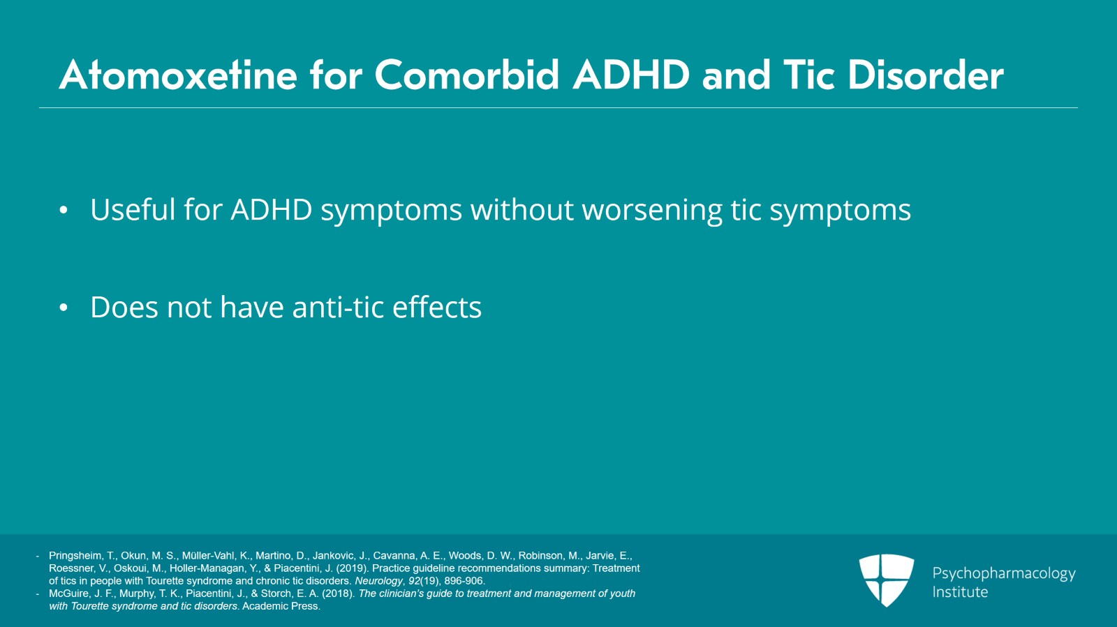 Tic Disorders and Psychiatric Comorbidities Slide 10 of 25