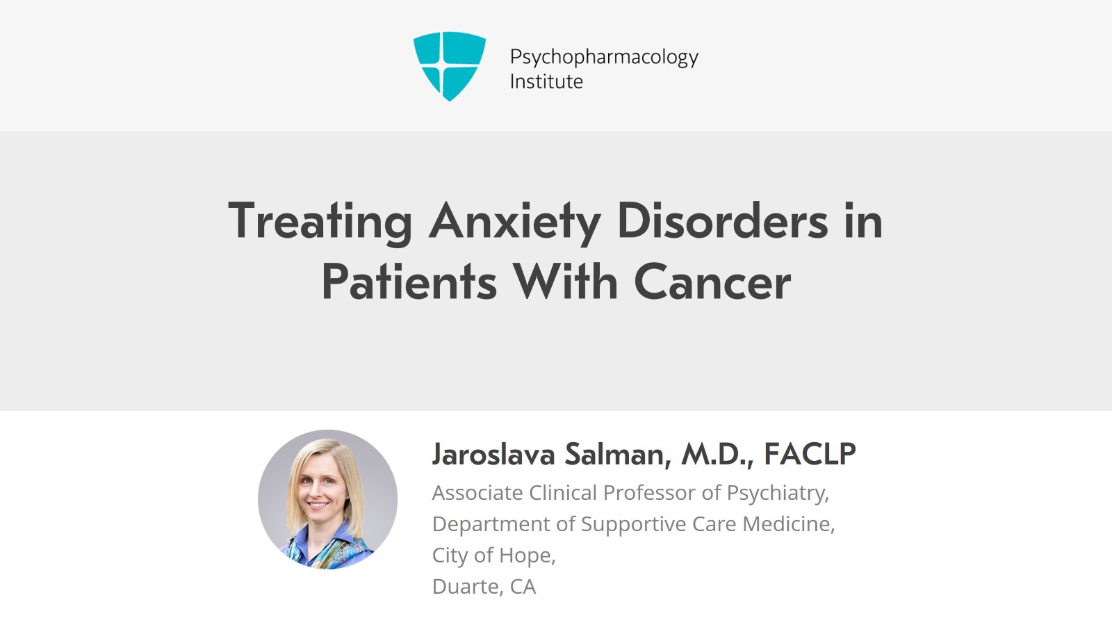Treating Anxiety Disorders in Patients With Cancer Slide 1 of 14