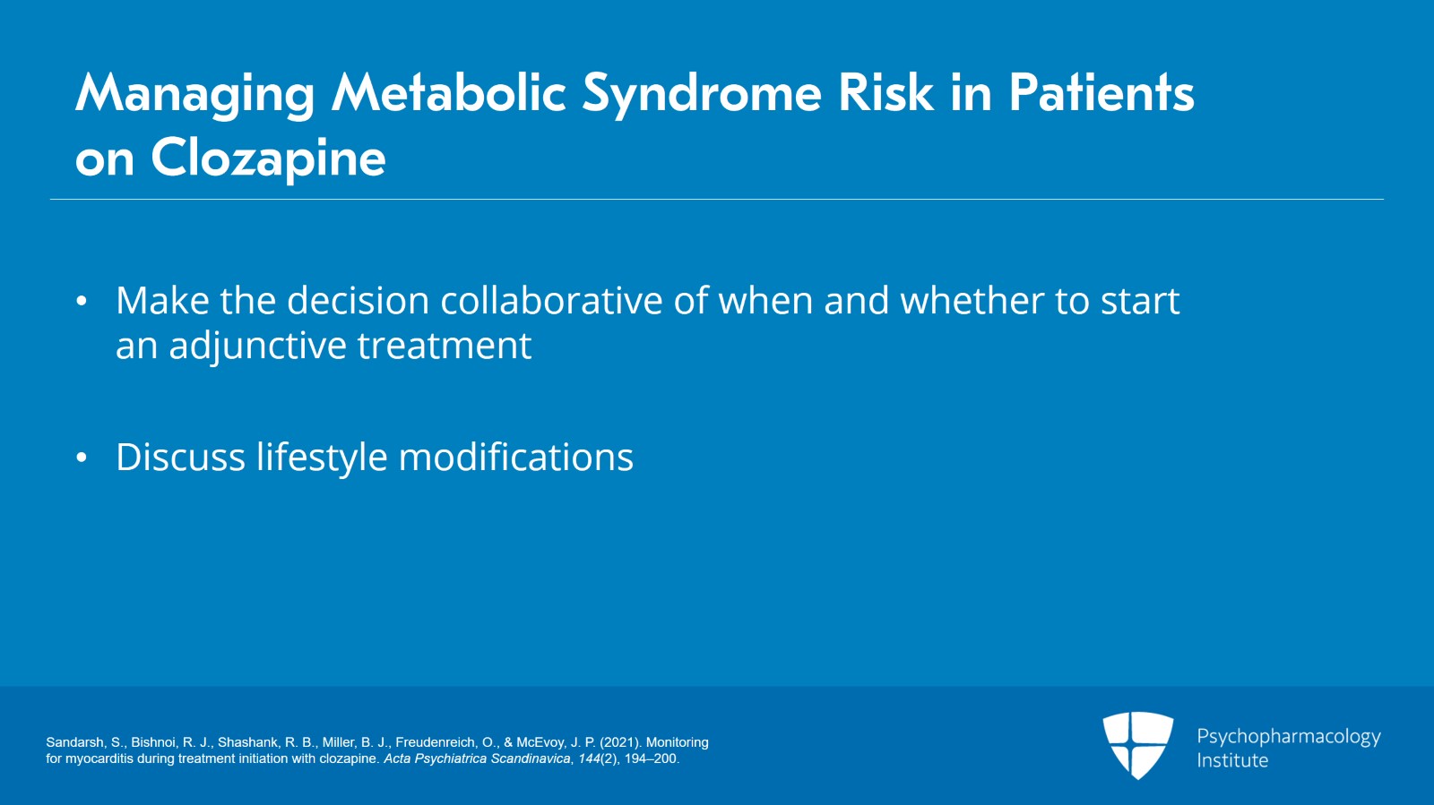 Managing Cardiac and Metabolic Adverse Effects of Clozapine Slide 17 of 27