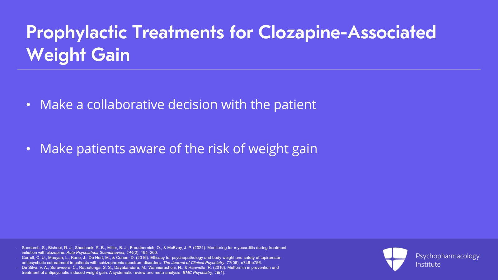 Managing Cardiac and Metabolic Adverse Effects of Clozapine Slide 21 of 27