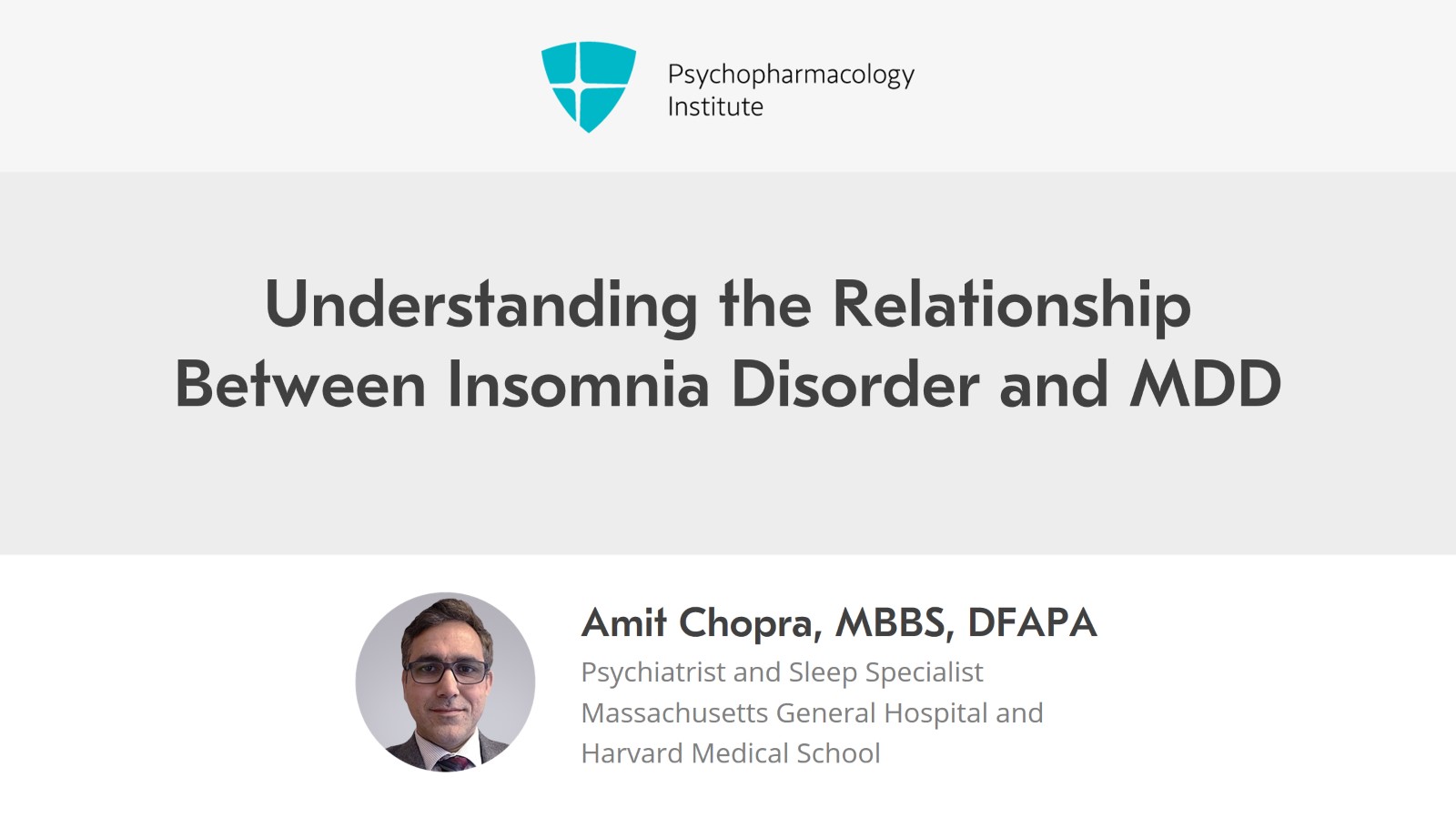 Understanding the Relationship Between Insomnia Disorder and MDD Slide 1 of 27