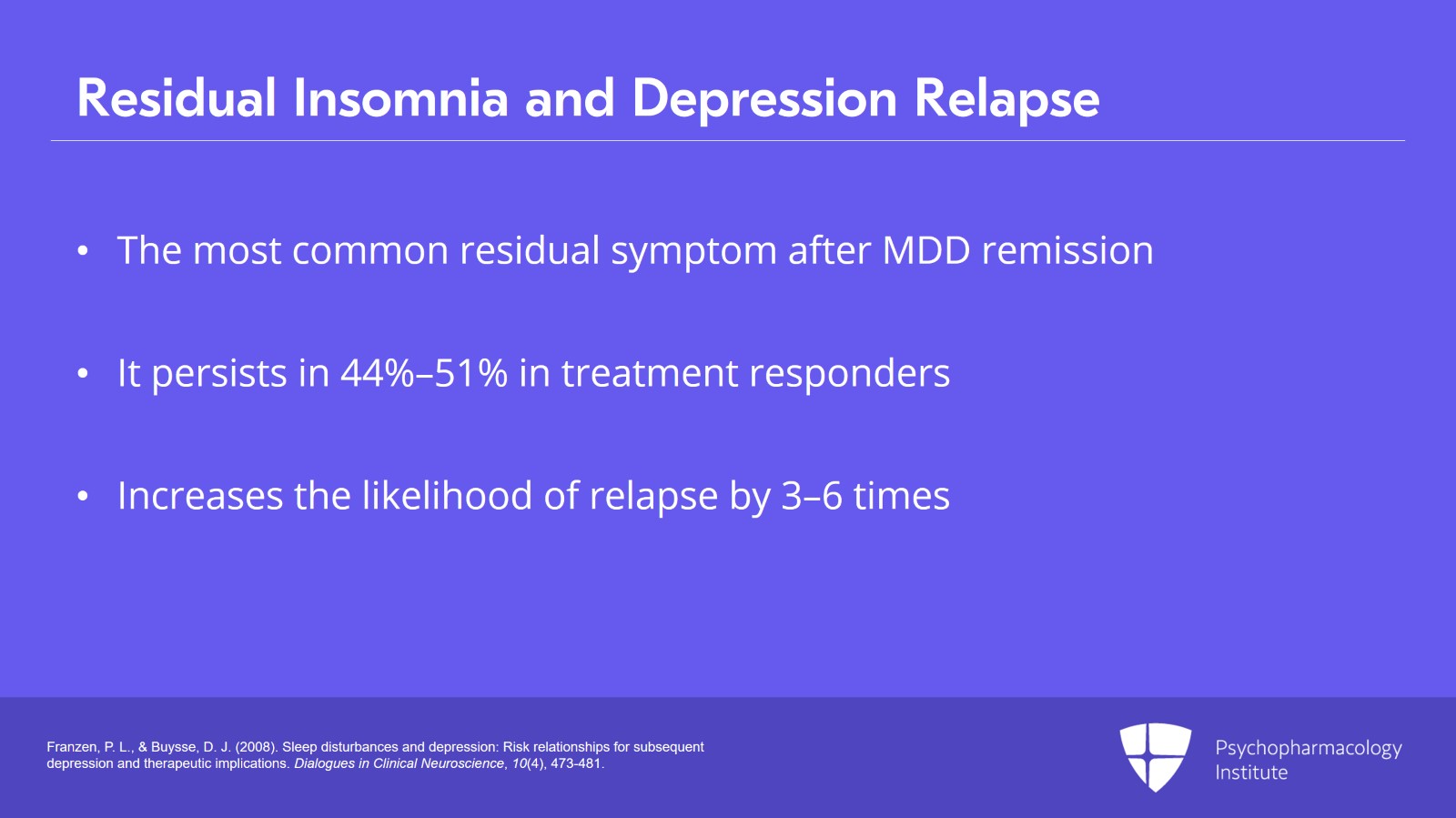 Understanding the Relationship Between Insomnia Disorder and MDD Slide 23 of 27
