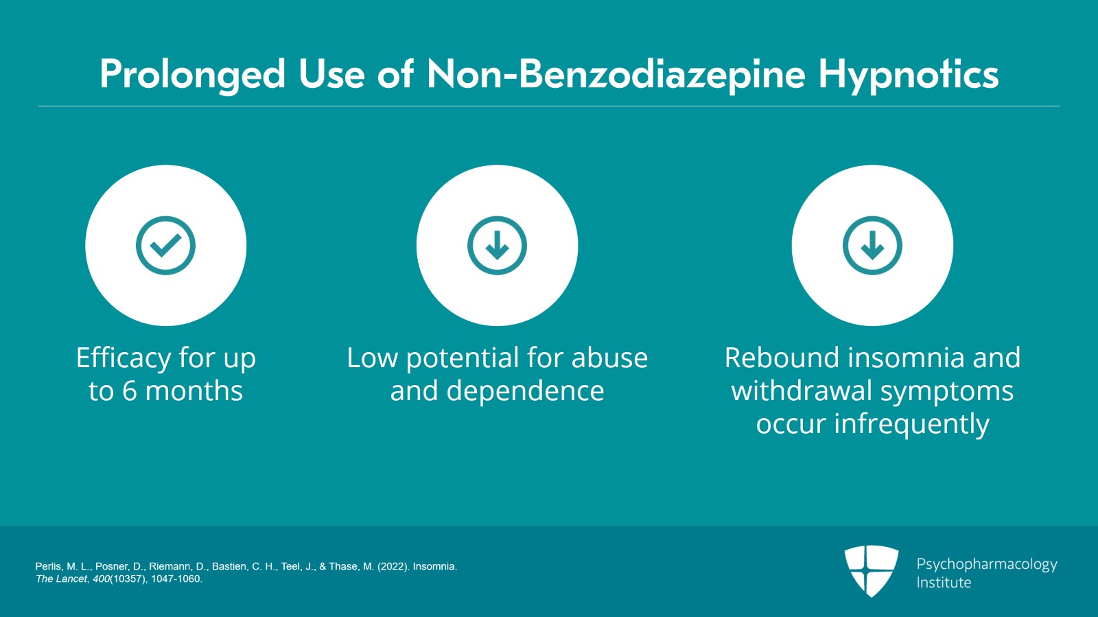 Pharmacologic Interventions for Insomnia: Benzodiazepines and Non-Benzodiazepine Hypnotics Slide 14 of 22