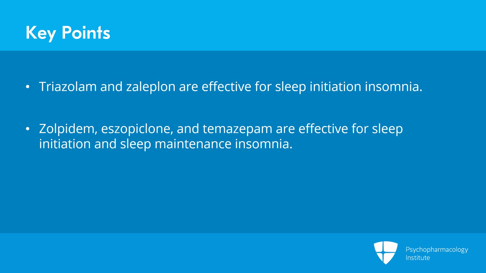 Pharmacologic Interventions for Insomnia: Benzodiazepines and Non-Benzodiazepine Hypnotics Slide 21 of 22