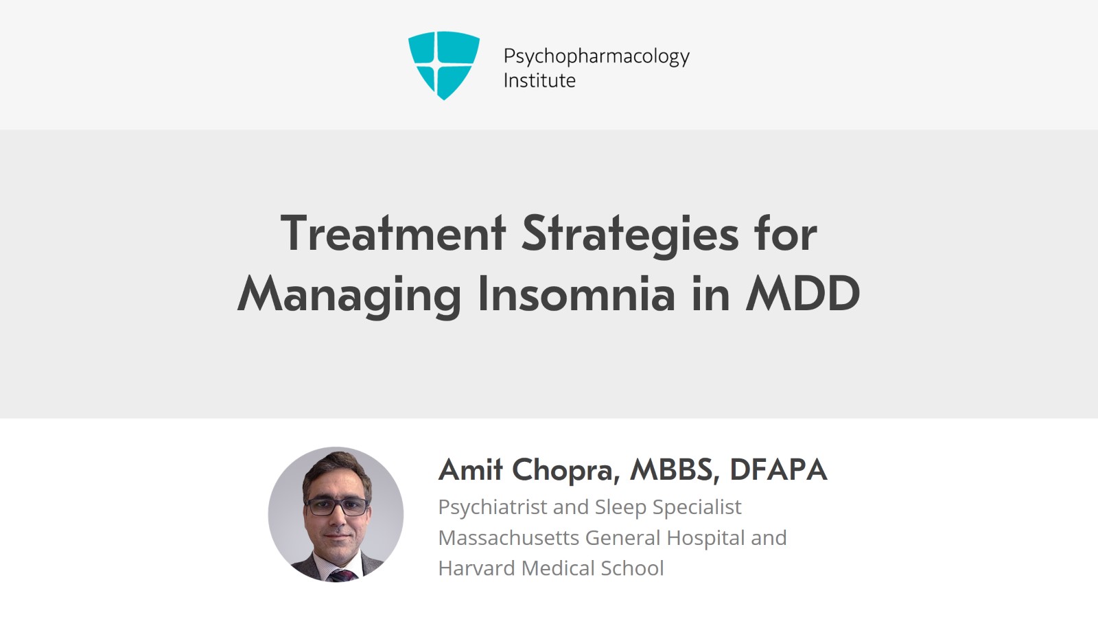 Treatment Strategies for Managing Insomnia in MDD Slide 1 of 25
