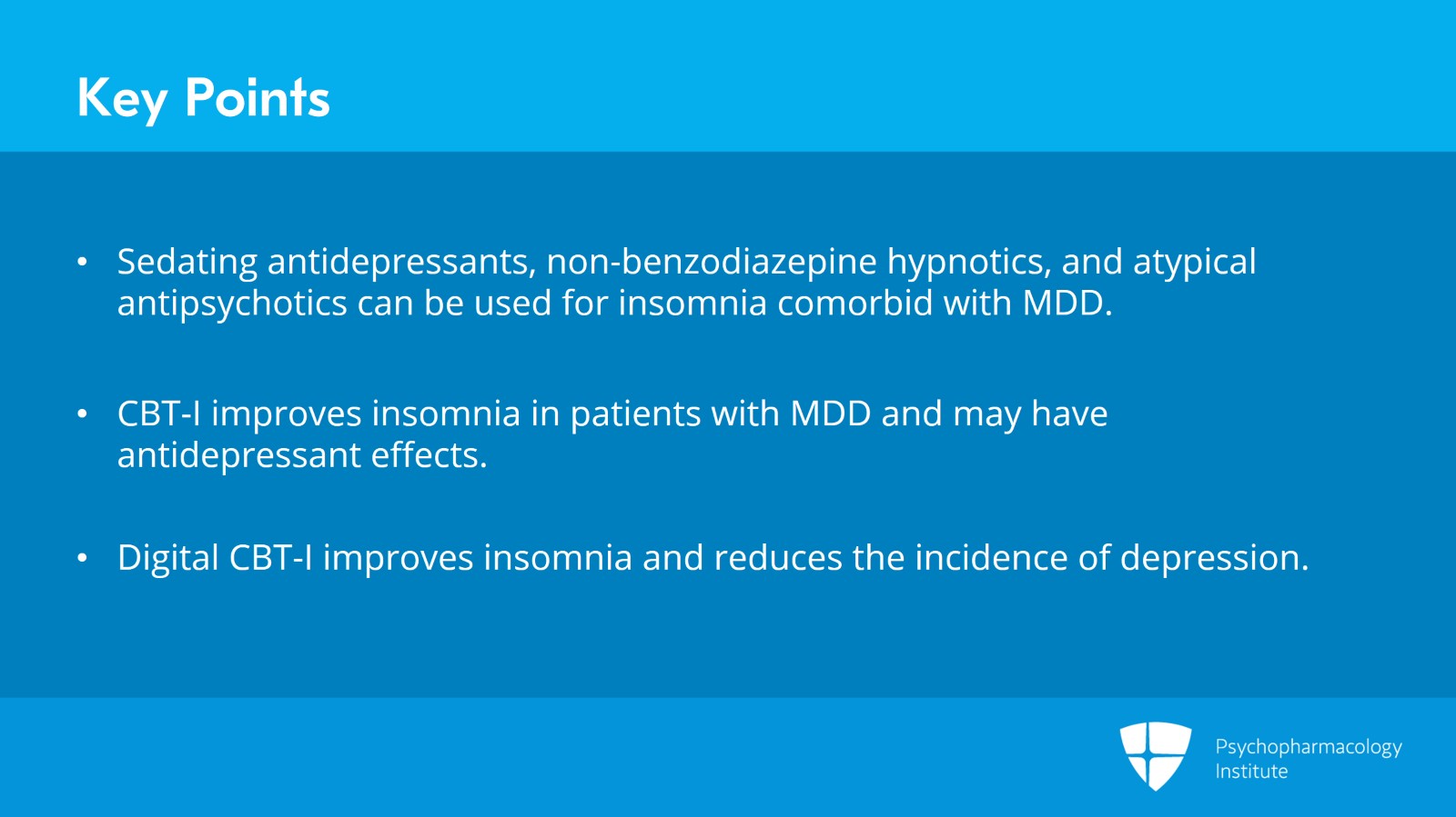 Treatment Strategies for Managing Insomnia in MDD Slide 24 of 25