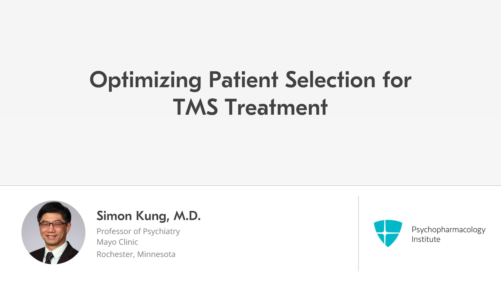 Optimizing Patient Selection for TMS Treatment Slide 1 of 24