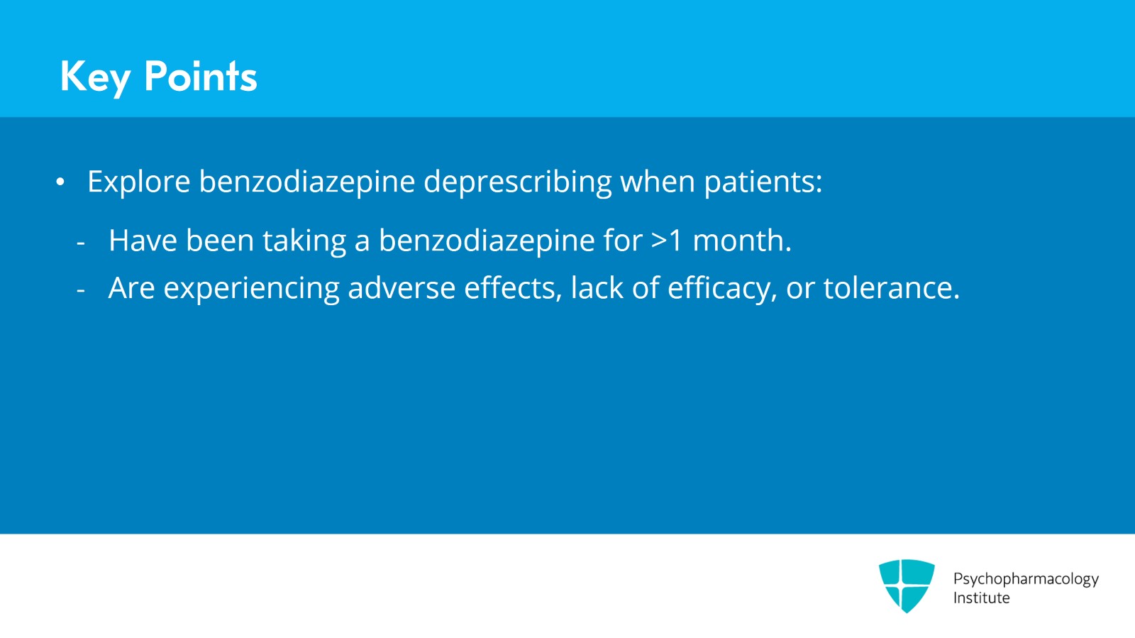 Benzodiazepine Deprescription: Indications, Benefits, and Risks Slide 16 of 19