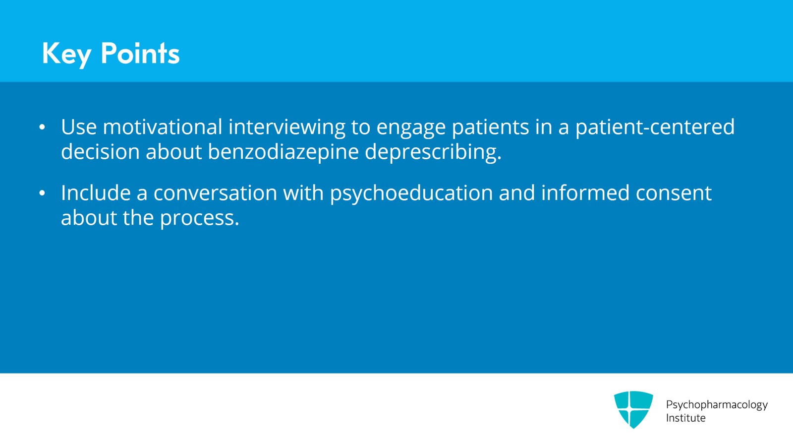Benzodiazepine Deprescription: Indications, Benefits, and Risks Slide 18 of 19
