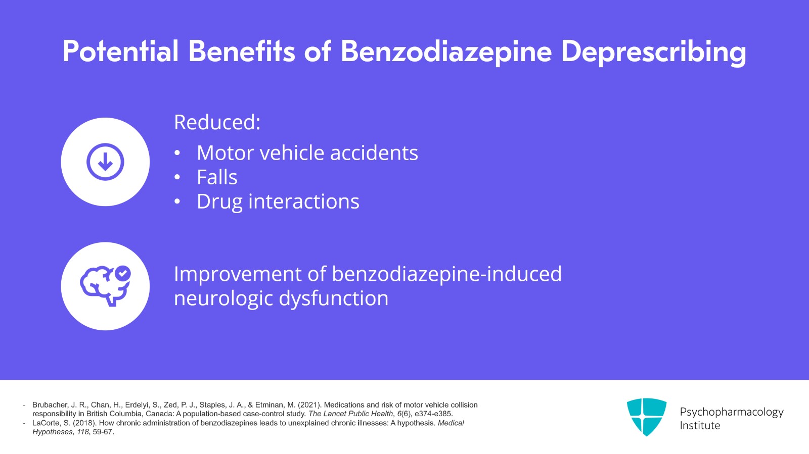 Benzodiazepine Deprescription: Indications, Benefits, and Risks Slide 6 of 19