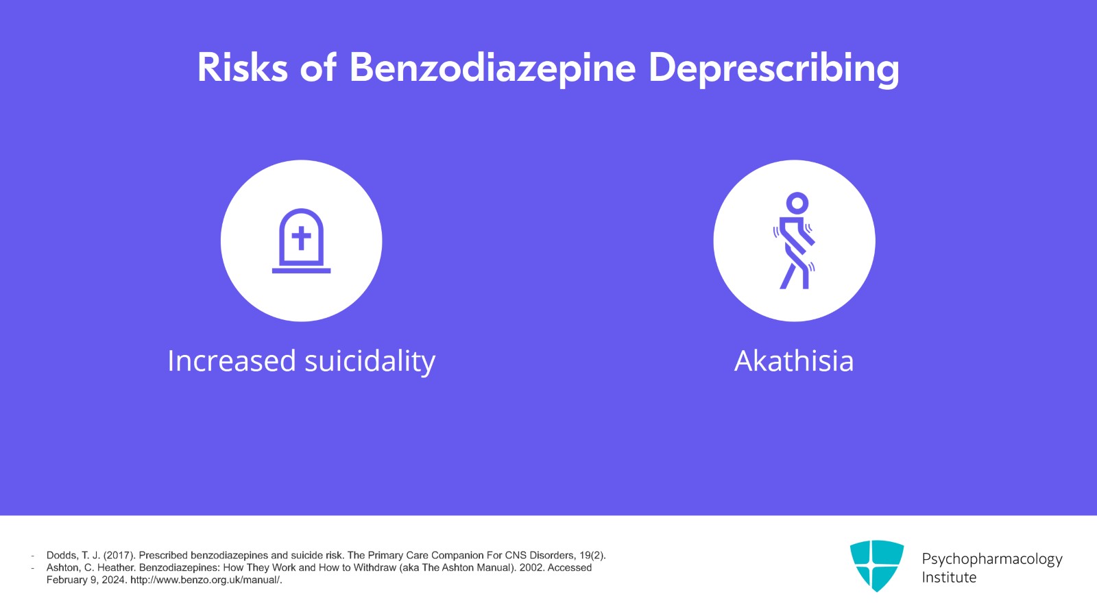 Benzodiazepine Deprescription: Indications, Benefits, and Risks Slide 9 of 19