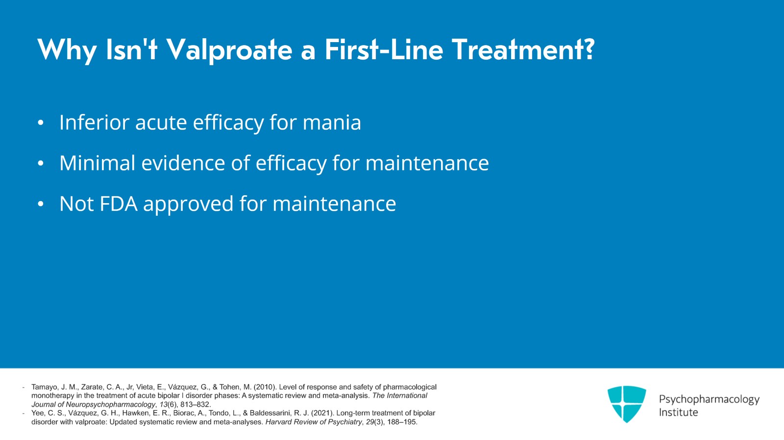 Lithium for Bipolar Mania Without Mixed Features Slide 14 of 20