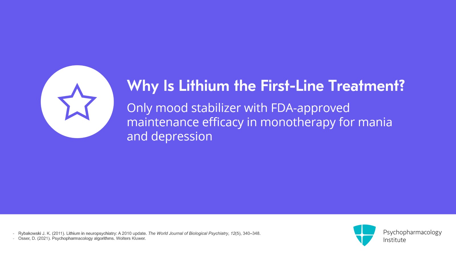Lithium for Bipolar Mania Without Mixed Features Slide 3 of 20