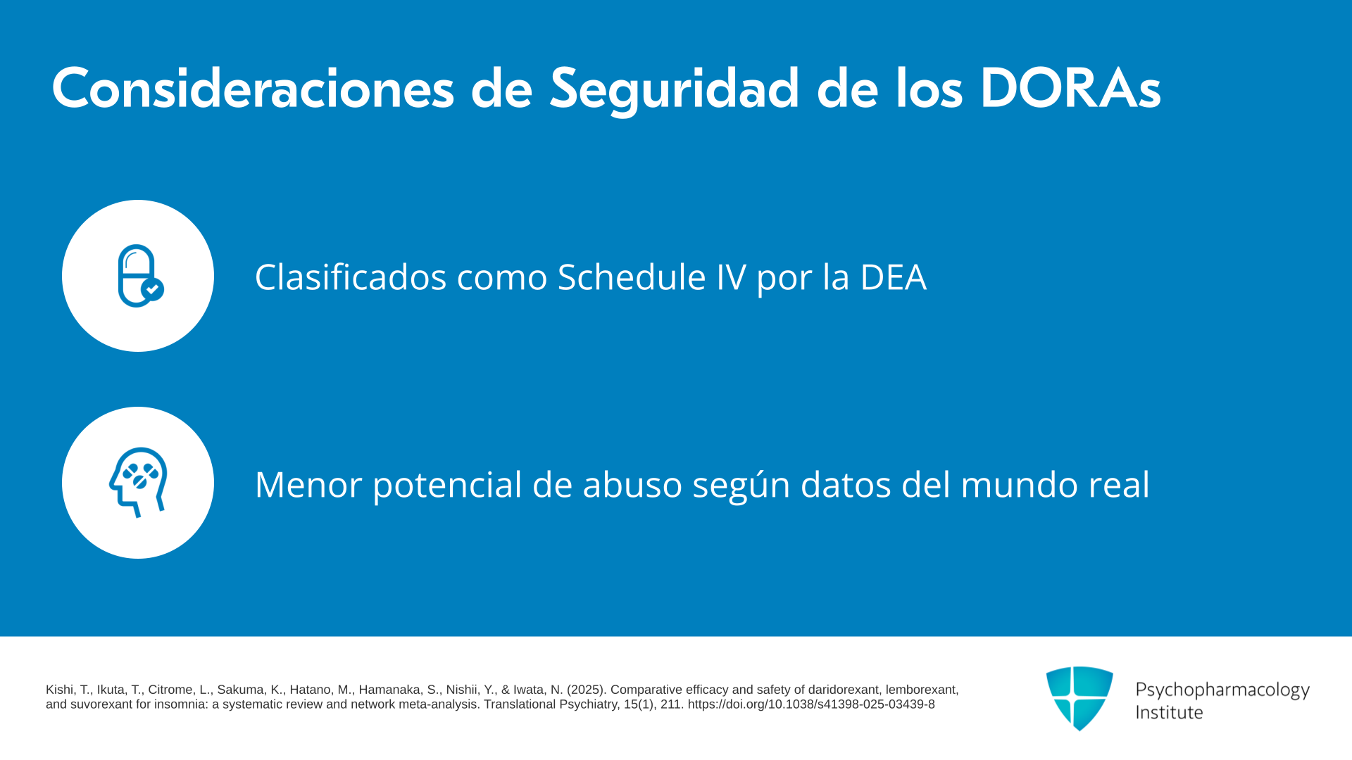 Antagonistas duales de los receptores de orexina: eficacia, dosificación y seguridad Diapositiva 9 de 10